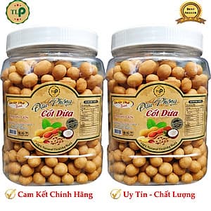 1KG ĐẬU PHỘNG CỐT DỪA SẤY GIÒN - 2 HŨ