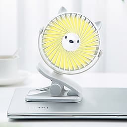 Quạt mini kẹp nôi, bàn tiện lợi, có tích điện giao màu ngẫu nhiên