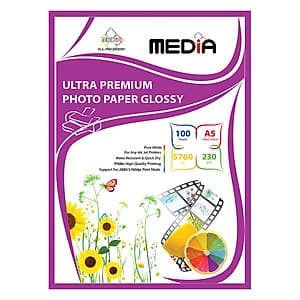 Giấy In Ảnh Media 1 Mặt Bóng A5 230gsm 100 Tờ - Hàng chính hãng