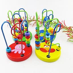 Combo 7 món đồ chơi cho bé phát triển trí tuệ (Đàn gỗ, tháp gỗ, luồn hạt, sâu gỗ, đồng hồ gỗ, thả hình 4 trụ, lục lạc tròn )