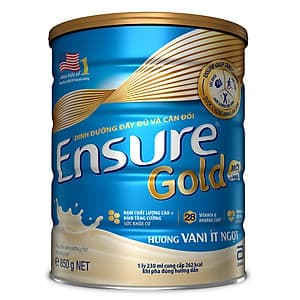 Sữa Bột Abbott Ensure Gold Hương Vani Ít Ngọt 850g
