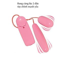 Máy Rung Tình Yêu Hồng Kông 2 đầu - Remote Chung Đầu Rung Nhựa - 1 Bộ
