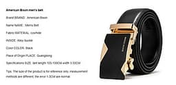Thắt Lưng Nam AMERICAN BISON N71355-1C Khóa Vàng Đen Cà Phê