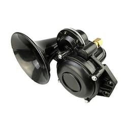 12V/24V 120DB Loud Single Trumpet Snail Air Horn Siren Waterproof Speaker Universal For Car Truck Bus Van - Black