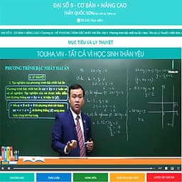 Khóa học ĐẠI SỐ 9 - CƠ BẢN + NÂNG CAO thầy Quốc Sơn - 06 tháng