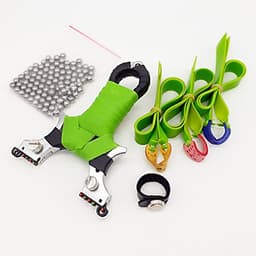 Ná Cao Su Phượng Hoàng Thước Ngắm Kép Quấn Dây Tím (+ 3 Dây Dẹt 2 Lớp + 100 Bi + Nhẫn Nam Châm Hít Bi)