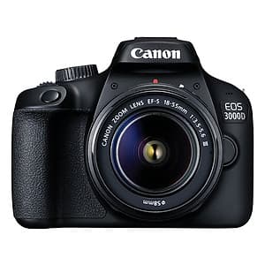 Máy Ảnh Canon EOS 3000D + Lens EF-S 18 - 55mm III - Hàng Chính Hãng (Tặng Kèm Thẻ Nhờ Và Túi Đựng Máy Ảnh)