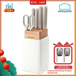 Bộ Dao 6 Món Lock&Lock (4 Dao, 1 Kéo, 1 Hộp Đựng Dao) CKK802