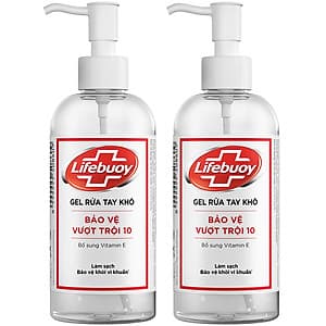 Combo 2 Chai Gel Rửa Tay Khô Sạch Siêu Nhanh Lifebuoy Bảo Vệ Vượt Trội 10 (Chai Vòi 235ml x 2)