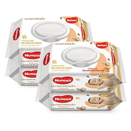Combo 4 gói Khăn giấy ướt cho trẻ sơ sinh HUGGIES (Gói 72 tờ) - Chiết xuất Cao cao & Bơ hạt mỡ