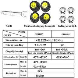 Cảm Biến Áp Suất Lốp Ô Tô Van Ngoài CAR365TMS38 Chính Hãng - Màn Hình Màu Thế Hệ Mới