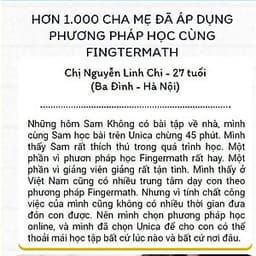  Khóa học NUÔI DẠY CON - Bé vui học toán theo phương pháp FINGERMATH NHẬT [UNICA.VN