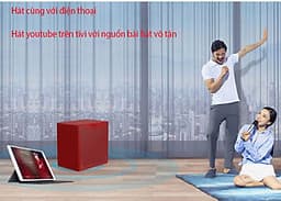 Bộ loa hát karaoke gồm 2 micro UHF dùng cho tivi smart và điện thoại Amoi L6P ( Hàng nhập khẩu ) có ổ cắm đa năng đi kèm