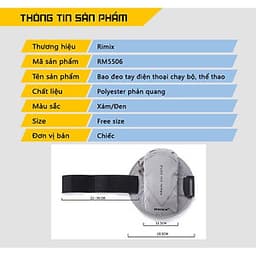 Bao đeo tay điện thoại chạy bộ, thể thao Rimix RM5506