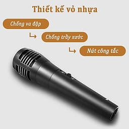 Micro có dây karaoke jack 6.5mm nhỏ gọn dùng cho loa bluetooth, loa di động