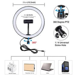 Đèn led ring livestream, chụp ảnh, makeup 26cm CN-R640