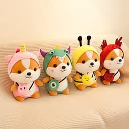 Thú Bông Chó Shiba Hóa Trang Tuần Lộc Đỏ Ngộ Nghĩnh 25cm