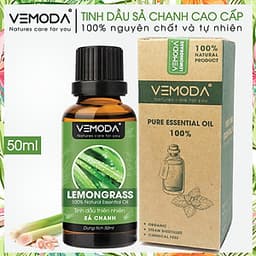 Tinh dầu Sả chanh cao cấp 50ML Lemongrass. Tinh dầu xông phòng Vemoda giúp thanh lọc không khí, khử mùi, kháng khuẩn, đuổi muỗi, giải cảm, làm đẹp. 