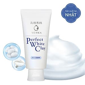 Sữa Rửa Mặt Tạo Bọt Chiết Xuất Đất Sét Trắng Senka Perfect White Clay New 14840 (120g)