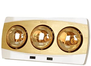 Đèn sưởi treo tường 3 bóng vàng hồng ngoại tráng kim cương nhân tạo Kottmann dùng công tắc –Bóng sưởi chống nổ, chống nước IPX2, chống chập điện (K3BH)