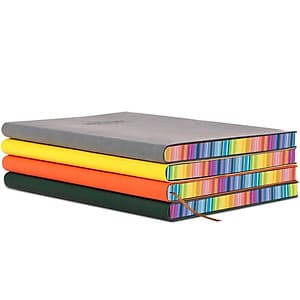 Tập Ghi Chép Deli 25K112 3183 Bìa Da Và Giấy Cầu Vồng