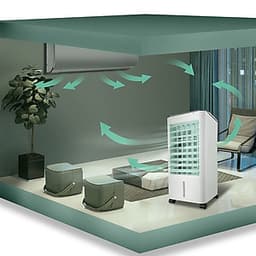 Quạt Điều Hòa Hơi Nước Đá  Có Bánh Xe kèm Điều Khiển Mini 