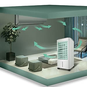 Quạt Điều Hòa Hơi Nước Đá  Có Bánh Xe kèm Điều Khiển Mini 