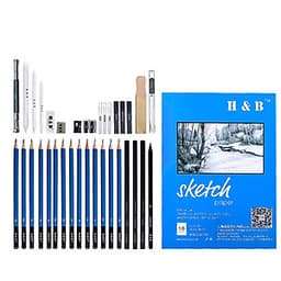 Bộ Bút Chì Vẽ Chuyên Nghiệp H&B Có Túi Đựng (35 Cái)