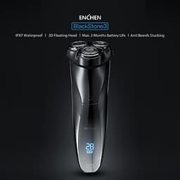 Máy Cạo Râu Điện Xiaomi Enchen BlackStone 3 3D Với 3 Lưỡi Cạo Và Kết Nối USB