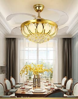 Quạt trần đèn trang trí phòng khách đẹp hiện đại - HLFAN003