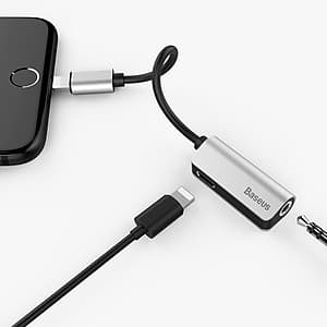 Cáp Chuyển Đổi Lightning Sang Jack Audio 3.5mm Baseus - Xám Đen