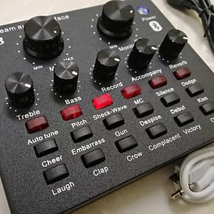 Trọn bộ thu âm Sound card V8 Bluetooth và Micro Bm 900 đầy đủ kẹp bàn màng lọc âm