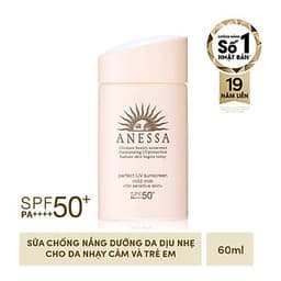 Kem chống nắng dưỡng da dạng sữa dịu nhẹ cho da nhạy cảm và trẻ em Anessa SPF 50+ PA++++ 60ml