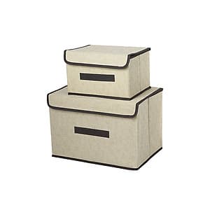2 Hộp Vải Đựng Đồ Cá Nhân, Đựng Quần áo, Vớ, Đồ Lót, Đồ Chơi Size L,M
