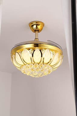 Quạt trần đèn trang trí phòng khách đẹp hiện đại - HLFAN003