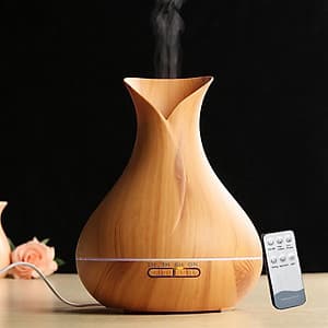 MÁY XÔNG TINH DẦU Chuyên Dụng Cho Phòng Lớn Tích Hợp Điều Khiển Vân Gỗ Cao Cấp - Máy Phun Sương Công Nghệ Siêu Âm, Đèn LED 7 Màu Tùy Chọn