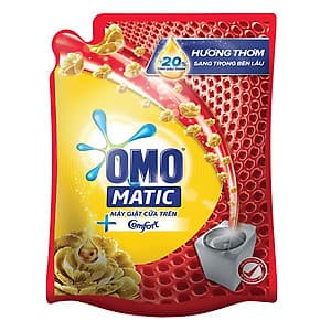 Nước Giặt OMO Matic Comfort Tinh Dầu Thơm Cho Máy Giặt Cửa Trên (2.3Kg/Túi)