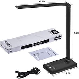 Đèn Bàn Học Đọc Sách, Làm Việc (Học Sinh, Sinh Viên, Văn Phòng) LED Chống Cận, Cảm Ứng Nhôm Cao Cấp eLights TD-621