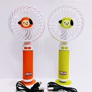 Quạt mini cầm tay đèn led cute number 3022 - Màu ngẫu nhiên 