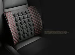 Combo Đệm Tựa Lưng Massage Và Gối Tựa Đầu Xe Hơi ( Ô Tô ) Chống Mỏi Cổ - Hàng Cao Cấp - Siêu Đàn Hồi - Thiết Kế Ôm Vừa Vặn Ghế Xe Hơi - Màu Chỉ Đỏ Trang Nhã