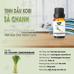 Tinh Dầu Xông Phòng Sả Chanh Kobi (10ml) + Tinh Dầu Bưởi Hồng Kobi (10ml) + Tinh Dầu Bạc Hà Kobi (10ml) Nguyên Chất Giúp Kháng Khuẩn, Khử Mùi, Giảm Stress Hiệu Quả - Tinh Dầu Thiên Nhiên