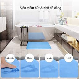 Thảm nhà tắm Royal Ely siêu thấm nước, khô chân nhanh chóng, chống trơn trượt - Hàng chính hãng 