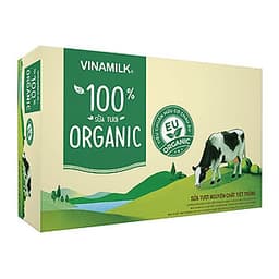 Thùng 48 Hộp Sữa Tươi Tiệt Trùng Vinamilk 100% Organic Không Đường 12 lốcx180ml-Mẫu mã mới