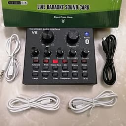 Bộ live stream thu âm sound card v8 bluetooth và micro BM 900