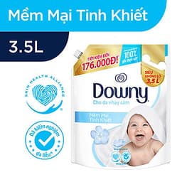Nước xả vải Downy mềm mại tinh khiết 3.5L tặng 1 Ariel 360ml frontload
