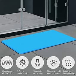 Thảm nhà tắm Royal Ely siêu thấm nước, khô chân nhanh chóng, chống trơn trượt - Hàng chính hãng 