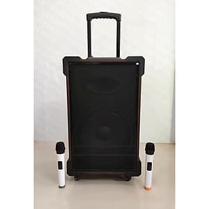 Loa vali kẹo kéo karaoke ronamax mt12 lo gỗ 3 tấc kèm 2micro karaoke