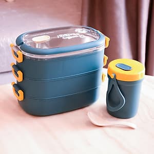 Hộp Cơm Giữ Nhiệt INOX304 Hiện Đại Kèm Hộp Đựng Canh Soup