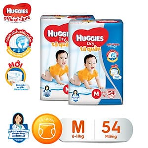 Combo 2 Tã quần HUGGIES DRY BIG JUMBO M54 - L48 - XL42 - XXL38