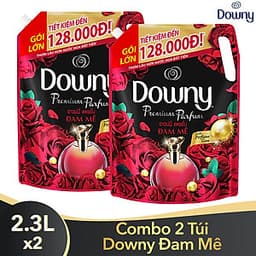 Combo 2 Túi Nước Xả Vải Downy Đam Mê (2.3L/Túi) - Công nghệ nước hoa mới - Lưu hương bền lâu